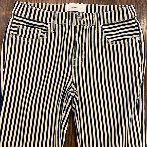 Current/Elliot Cropped Lexton Navy Striped Jeans - Picture 4 of 13